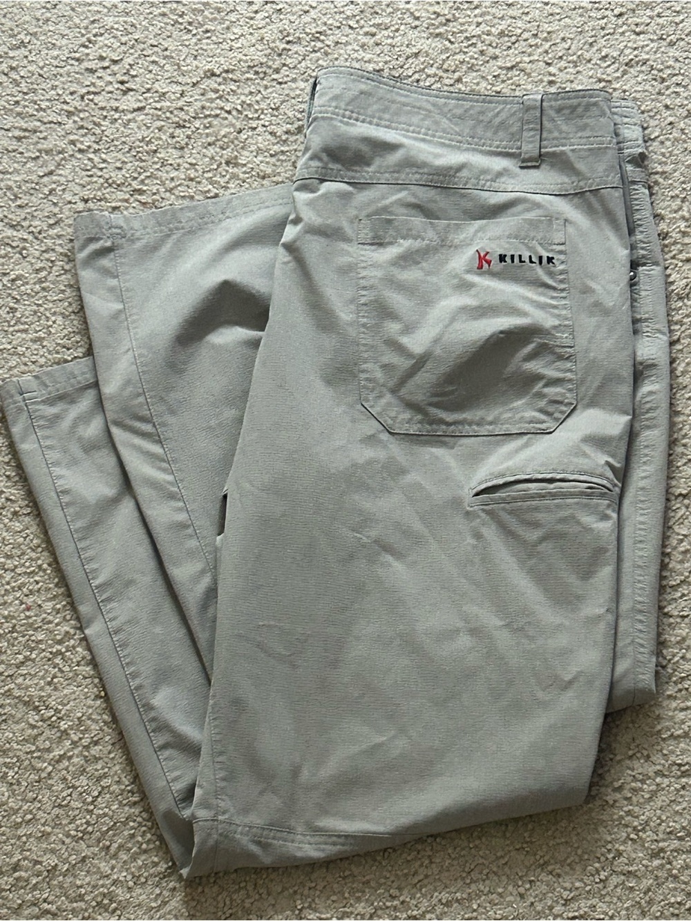 Killik Hiking Pants Men Size 42x32 Gray Stretch Outdoor Trail Pants
